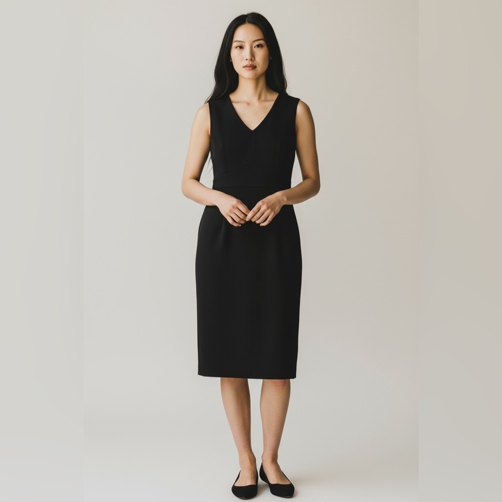 J. CREW Sheath Sleeveless Dress Four-Season Petite Medium Stretch Black